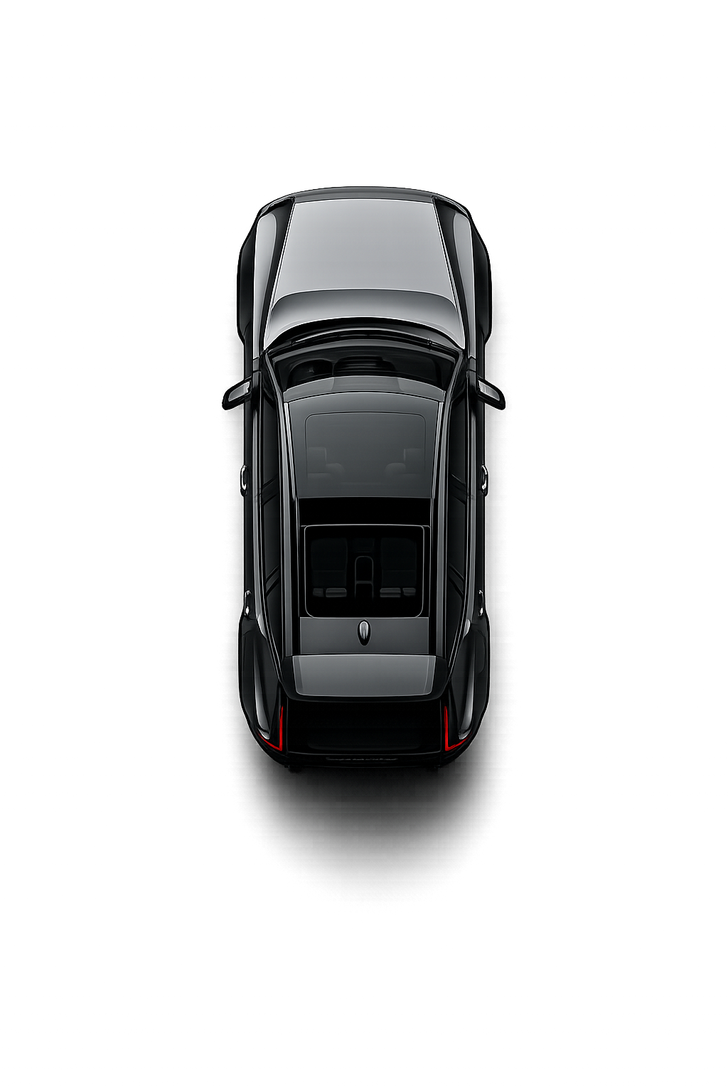 Top-down view of a wrapped SUV